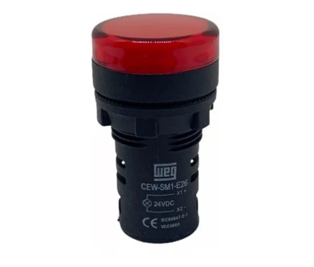 SINALEIRO LED 24V VERMELHO WEG CEW-SM1-E26